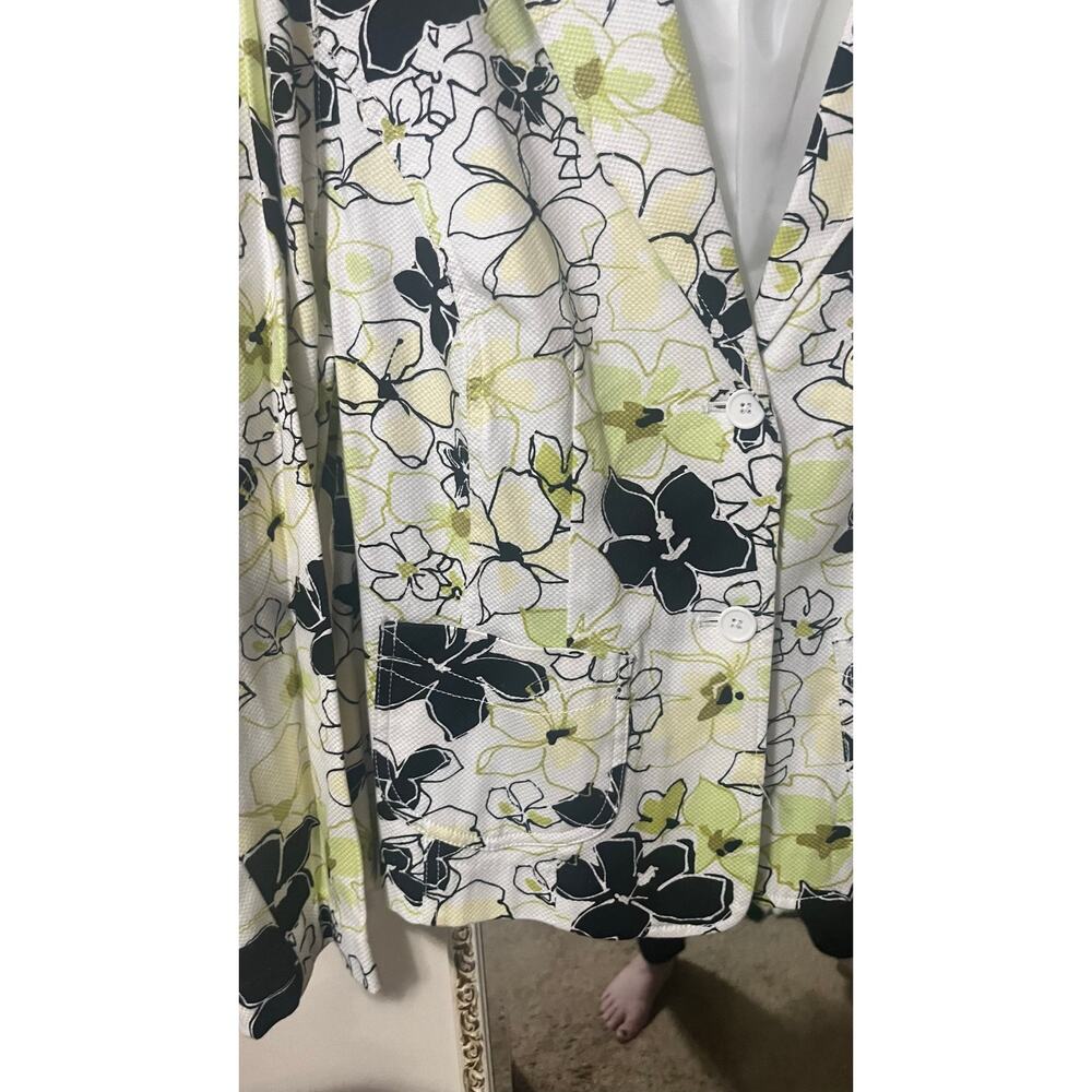 Larry Levine Woman Floral Blazer 18W Professional Career Jacket - Picture 3 of 6